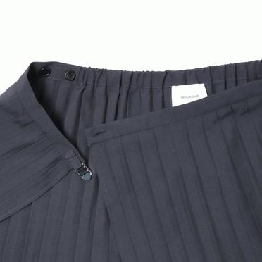 MIDIUMISOLID for Ladies プリーツアシンメトリーラップスカート　CHARCOAL GRAY No.8