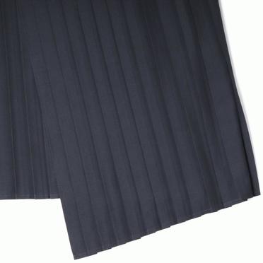MIDIUMISOLID for Ladies プリーツアシンメトリーラップスカート　CHARCOAL GRAY No.9
