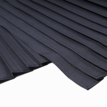 MIDIUMISOLID for Ladies プリーツアシンメトリーラップスカート　CHARCOAL GRAY No.10