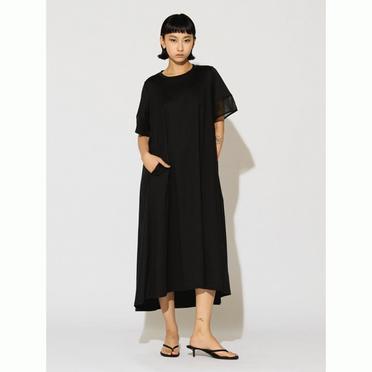 MIDIUMISOLID for Ladies スリーブスイッチングAラインワンピース　BLACK No.11