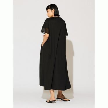 MIDIUMISOLID for Ladies スリーブスイッチングAラインワンピース　BLACK No.14