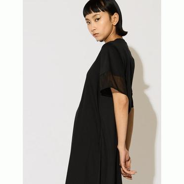 MIDIUMISOLID for Ladies スリーブスイッチングAラインワンピース　BLACK No.16