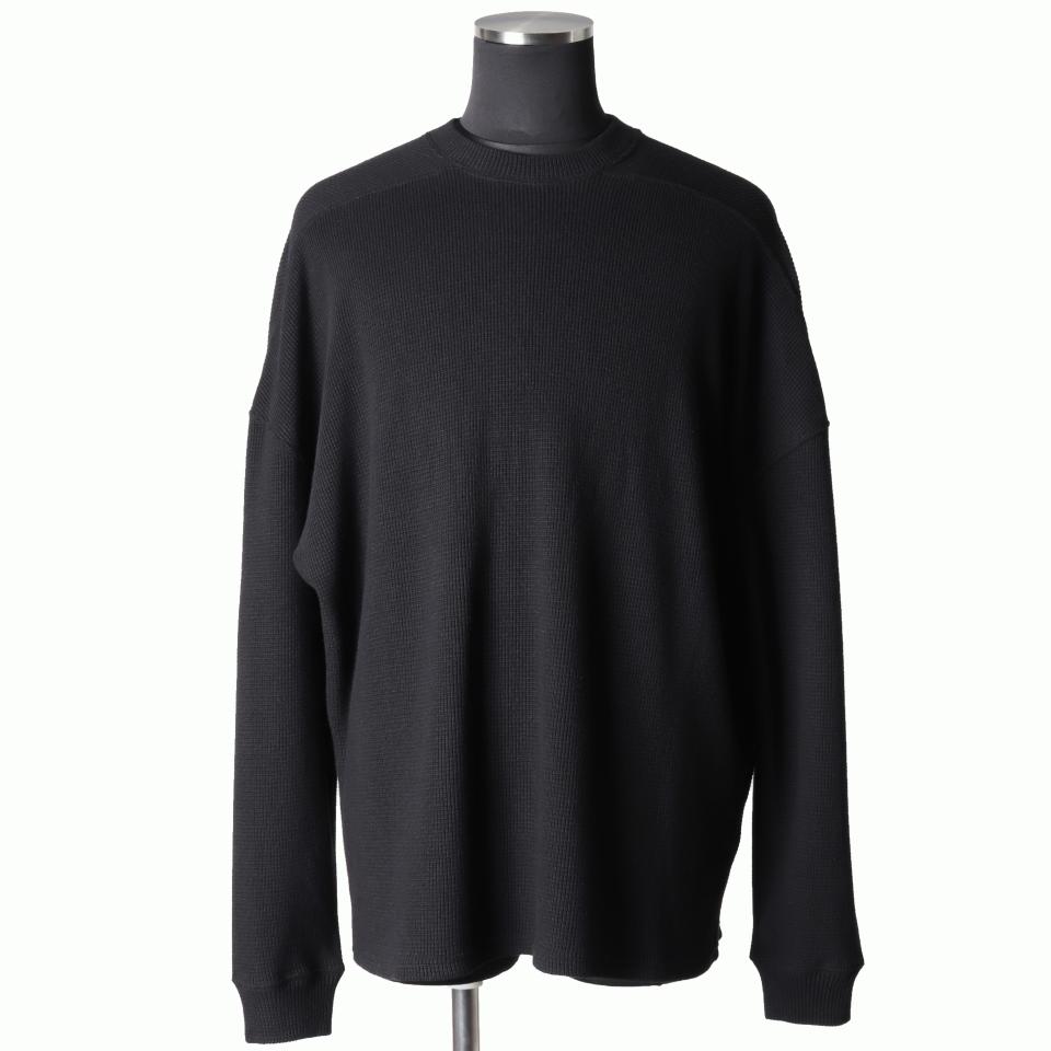 Rib Knit Oversize Top　BLACK