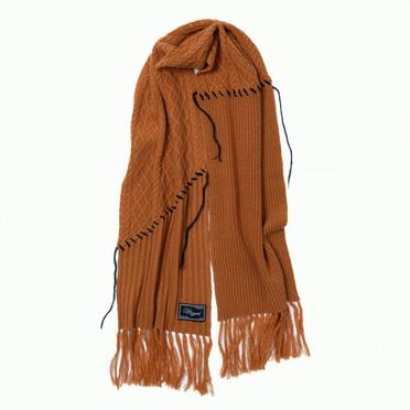 PATCHWORK KNIT MUFFLER　ORANGE No.1