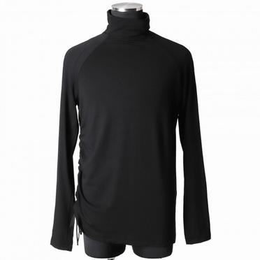 テンセルシルクカシミヤベア天竺 ハイネックプルオーバー　BLACK No.1