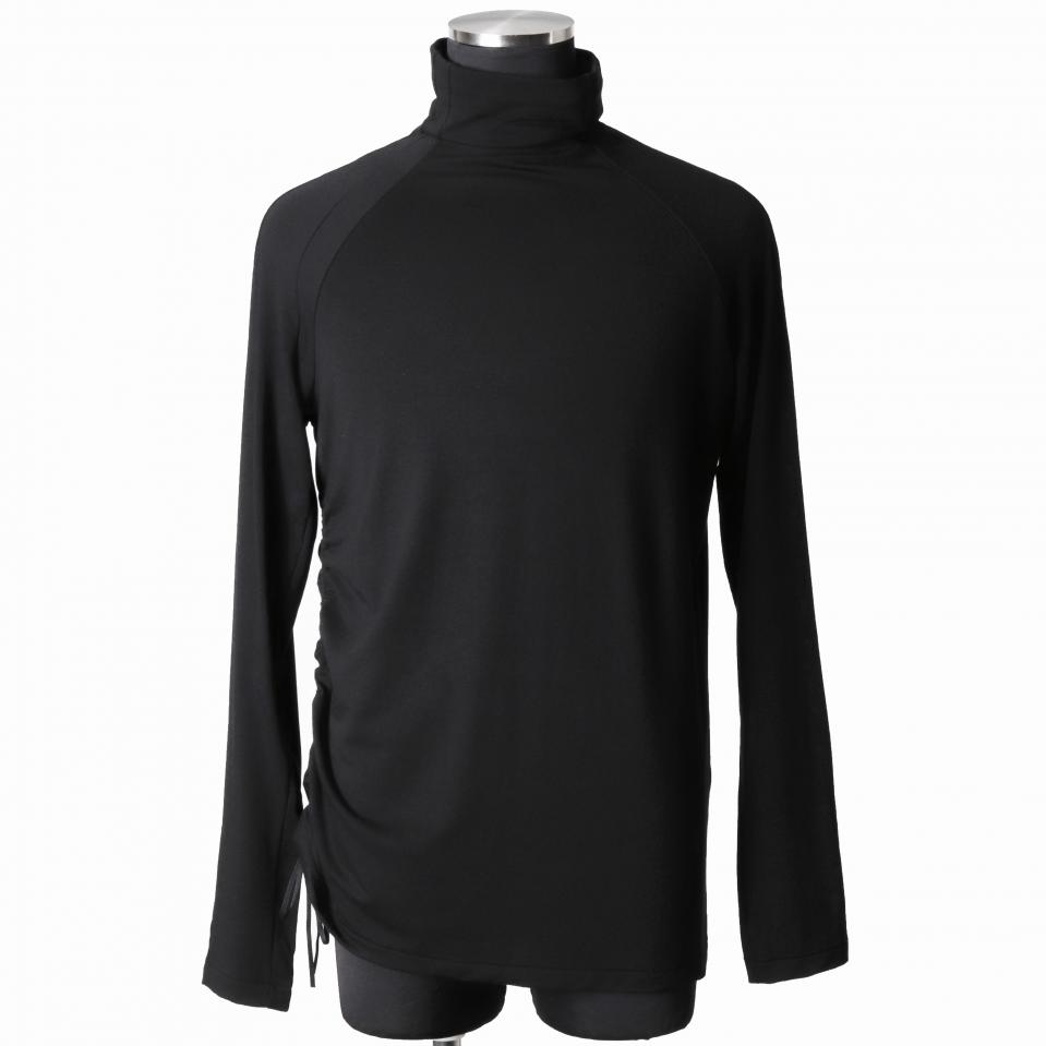 テンセルシルクカシミヤベア天竺 ハイネックプルオーバー　BLACK