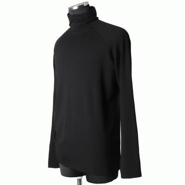 テンセルシルクカシミヤベア天竺 ハイネックプルオーバー　BLACK No.2