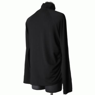 テンセルシルクカシミヤベア天竺 ハイネックプルオーバー　BLACK No.6