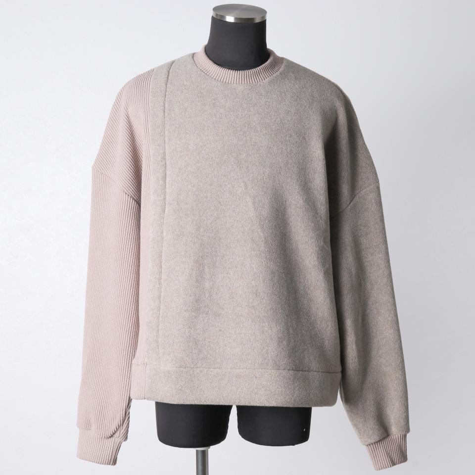 [SALE] 30%OFF　A.F ARTEFACT Knit Corduroy Combi Fleece Top　L.BEIGE