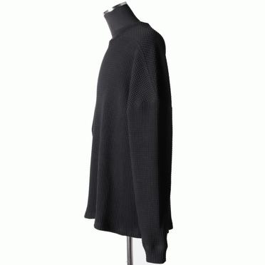 Heavy Waffle Over Size Top　BLACK No.3