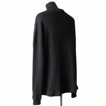 Heavy Waffle Over Size Top　BLACK No.4