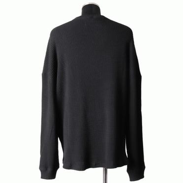 Heavy Waffle Over Size Top　BLACK No.5