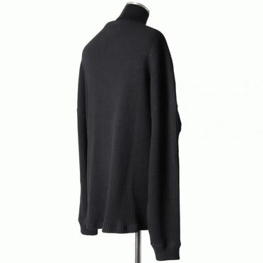 Heavy Waffle Over Size Top　BLACK No.6
