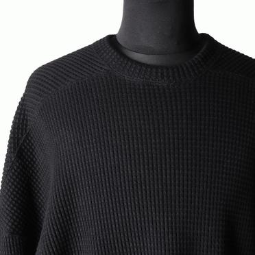 Heavy Waffle Over Size Top　BLACK No.7