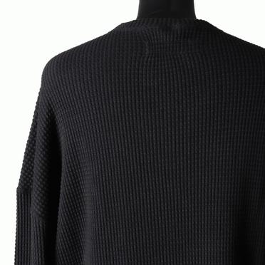 Heavy Waffle Over Size Top　BLACK No.9
