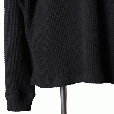 Heavy Waffle Over Size Top　BLACK No.10