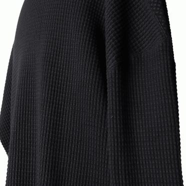 Heavy Waffle Over Size Top　BLACK No.11