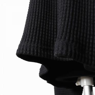Heavy Waffle Over Size Top　BLACK No.12