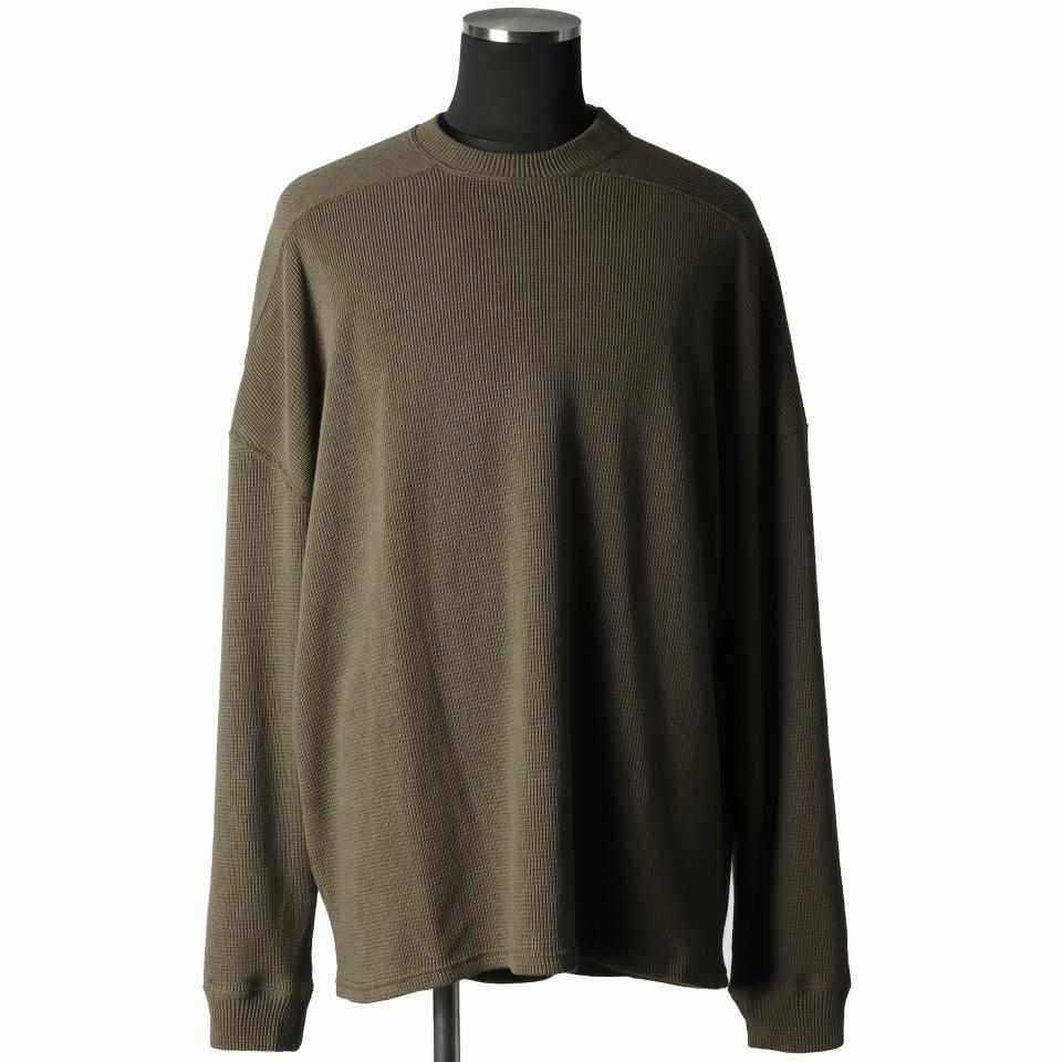 Rib Knit Oversize Top　OLIVE