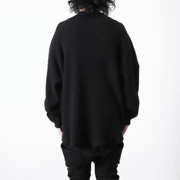 Heavy Waffle Over Size Top　BLACK No.17