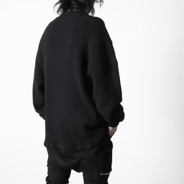 Heavy Waffle Over Size Top　BLACK No.18