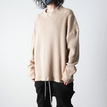 Heavy Waffle Over Size Top　BEIGE No.12