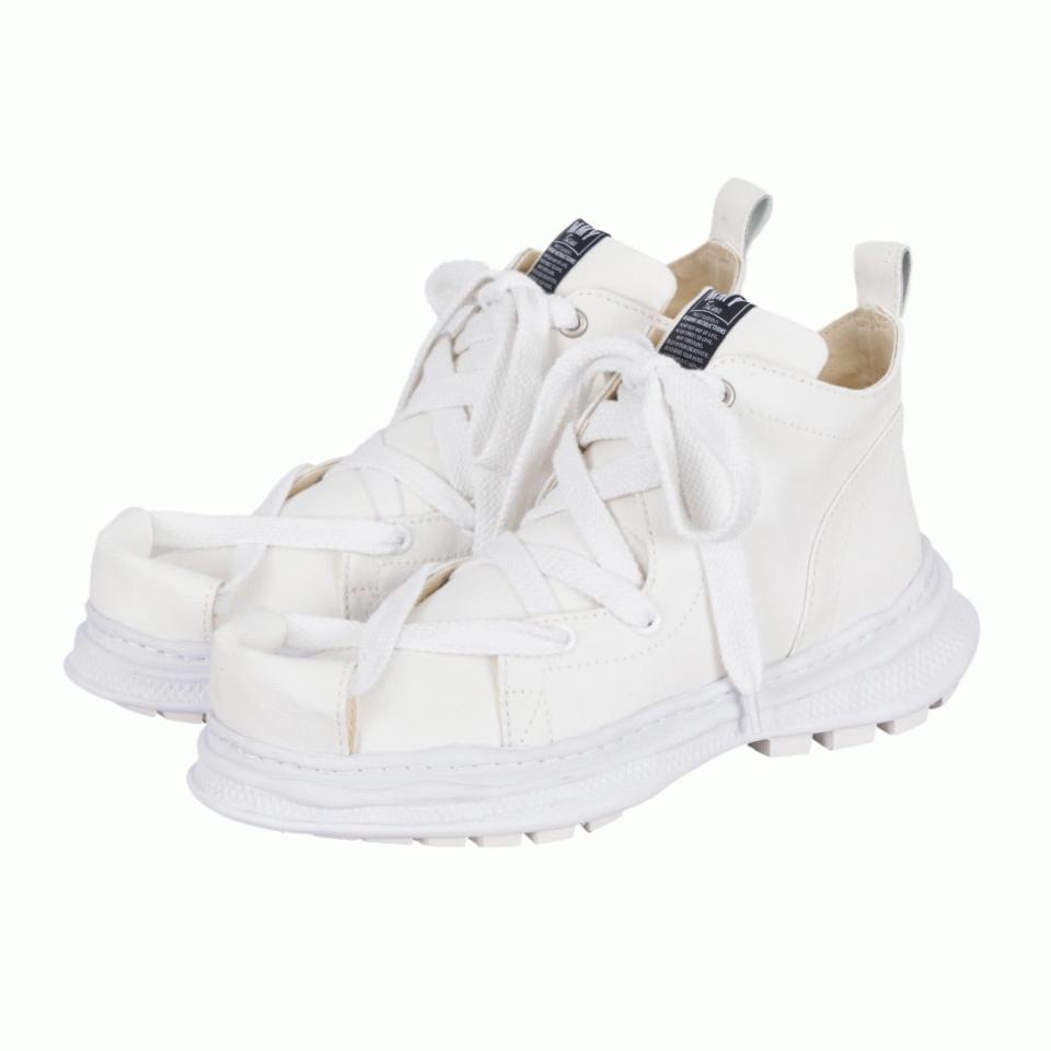 ROLL-TONGUE STAINING SHOES feat. Maison MIHARA YASUHIRO (MID CUT) / WHITE×WHITE
