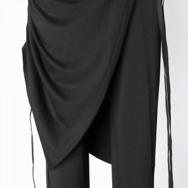 シルケットベア天竺 ラップソフトフレアーパンツ　BLACK No.15