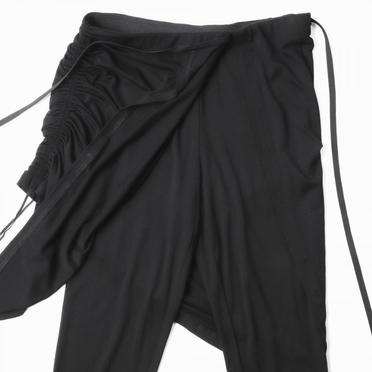 シルケットベア天竺 ラップソフトフレアーパンツ　BLACK No.17
