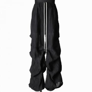 Sheer Yo-Ryu Tuck Baggy Pants　BLACK No.1
