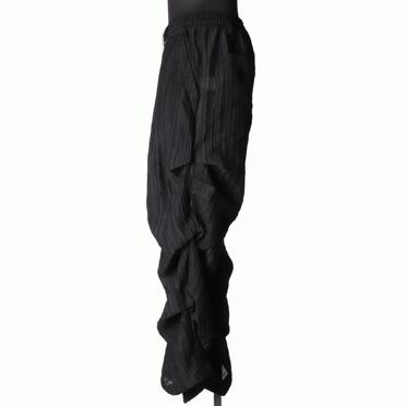 Sheer Yo-Ryu Tuck Baggy Pants　BLACK No.3