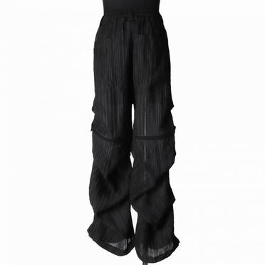 Sheer Yo-Ryu Tuck Baggy Pants　BLACK No.5