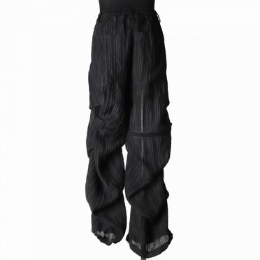 Sheer Yo-Ryu Tuck Baggy Pants　BLACK No.7