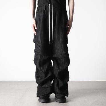 Sheer Yo-Ryu Tuck Baggy Pants　BLACK No.21
