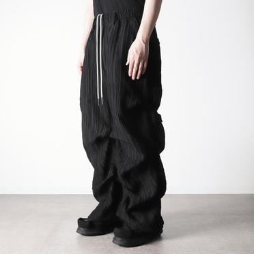 Sheer Yo-Ryu Tuck Baggy Pants　BLACK No.22