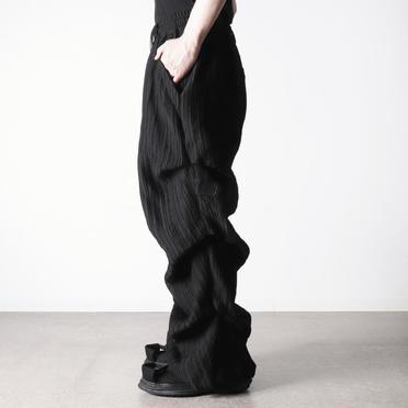 Sheer Yo-Ryu Tuck Baggy Pants　BLACK No.23