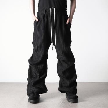 Sheer Yo-Ryu Tuck Baggy Pants　BLACK No.28