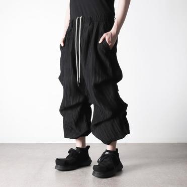 Sheer Yo-Ryu Tuck Baggy Pants　BLACK No.30