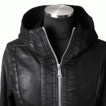 Coated Hoodie Denim Jacket　BLACK No.7