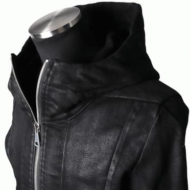 Coated Hoodie Denim Jacket　BLACK No.8