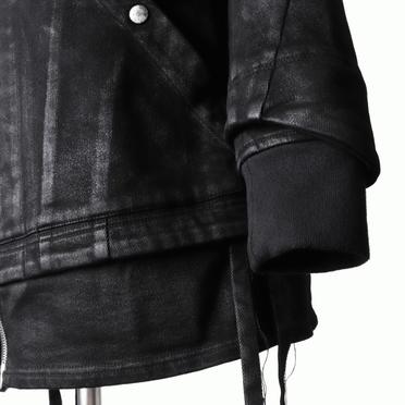 Coated Hoodie Denim Jacket　BLACK No.13
