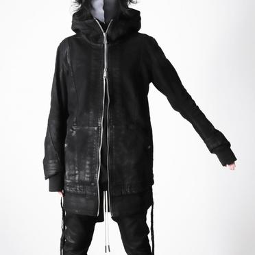 Coated Hoodie Denim Jacket　BLACK No.24