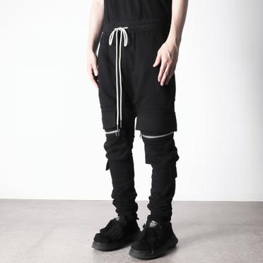 Sweat Side Zip Sarrouel Pants　BLACK No.16