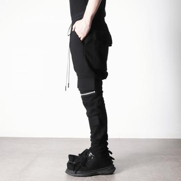 Sweat Side Zip Sarrouel Pants　BLACK No.17