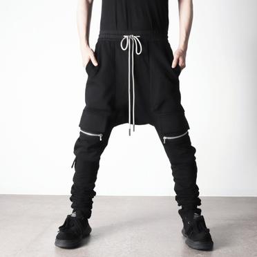 Sweat Side Zip Sarrouel Pants　BLACK No.22