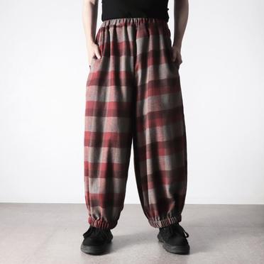 P-623 baloon easy pants　RED×BROWN No.14
