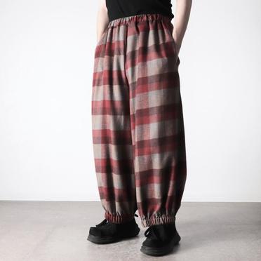 P-623 baloon easy pants　RED×BROWN No.15