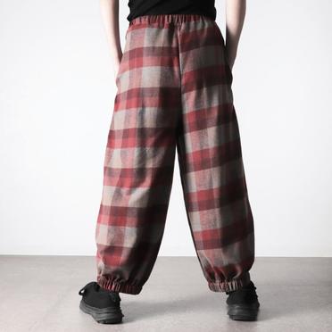 P-623 baloon easy pants　RED×BROWN No.18