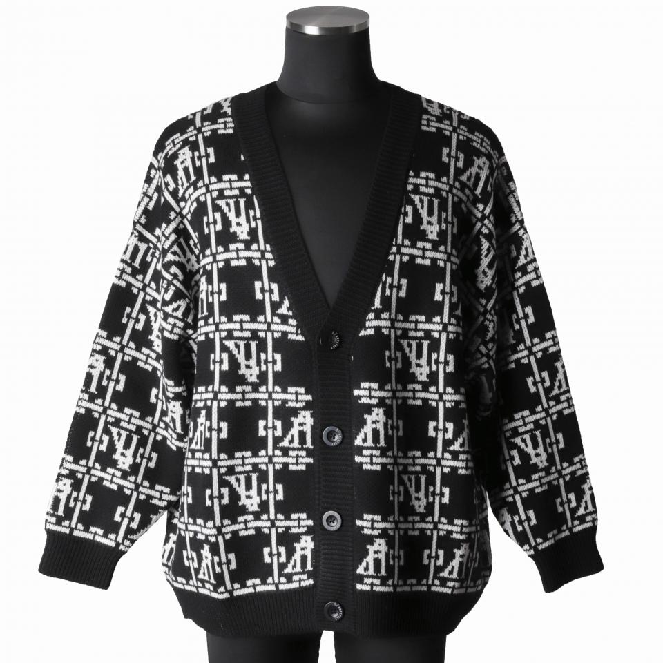 Jacquard Knit Cardigan　BK×IV