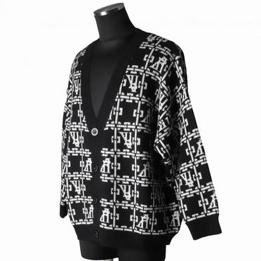 Jacquard Knit Cardigan　BK×IV No.2
